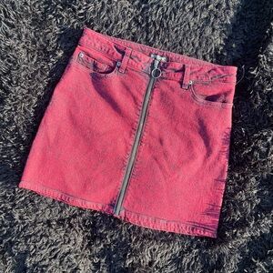 Hot Topic | Red Tinted Denim Skirt